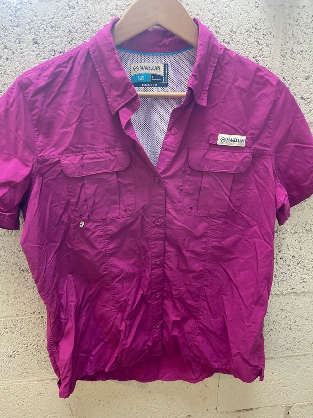 Magellan Outdoors Women’s Short-Sleeve Fishing Shirt - Magenta